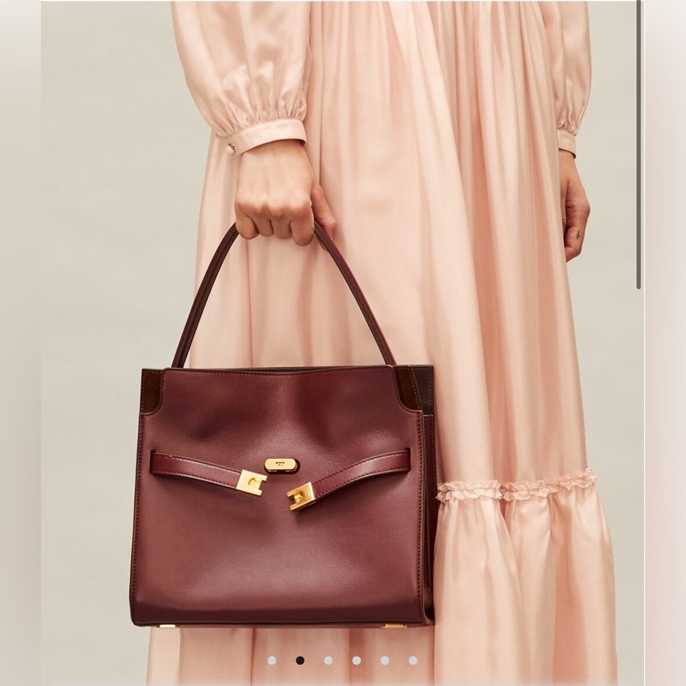 NWT LEE RADZIWILL SMALL DOUBLE BAG - Claret
